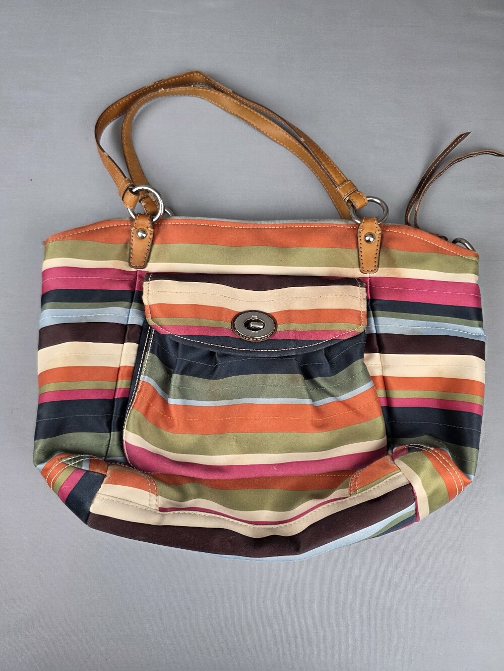 Vintage Coach Legacy Striped Shoulder Bag Purse 11 x 14 x 5 - Picture 10 of 13